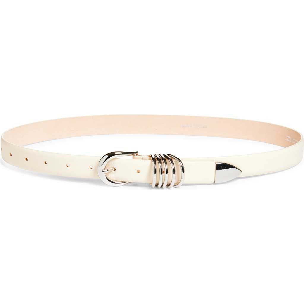 Déhanche Hollyhock Leather Belt in Ivory/Silver  product