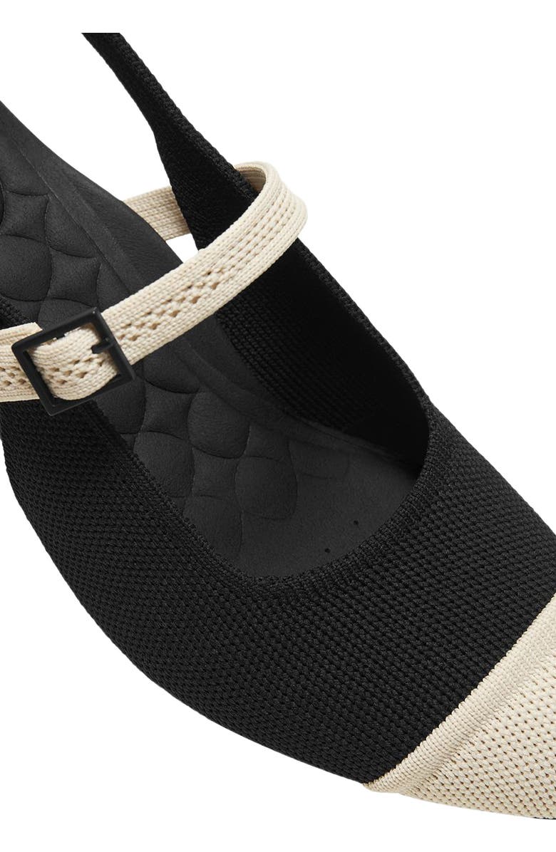 VIVAIA Almond-Toe Slingback Mary-Jane Sandals, Alternate, color, Black Ivory