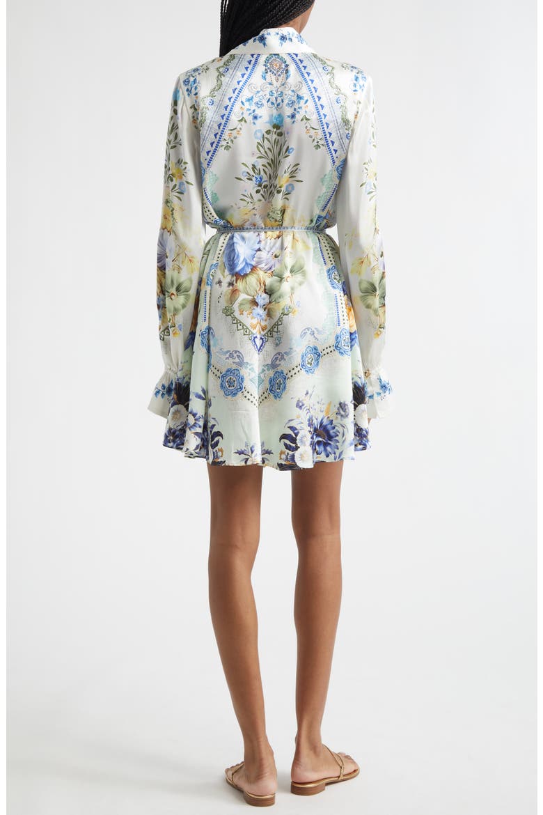 Floral Belted Long Sleeve Silk Shirtdress, Alternate, color, MY HOMESPUN HEART