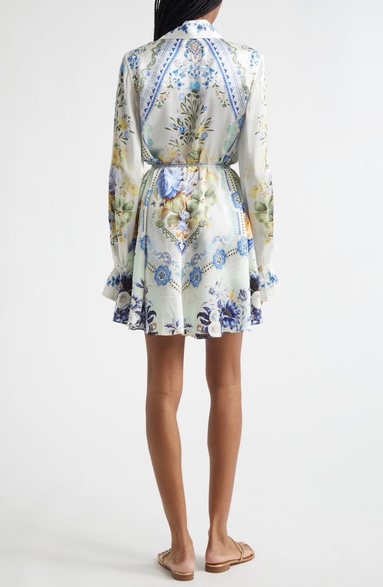 Camilla Floral Belted Long Sleeve Silk Shirtdress, Alternate, color, My Homespun Heart