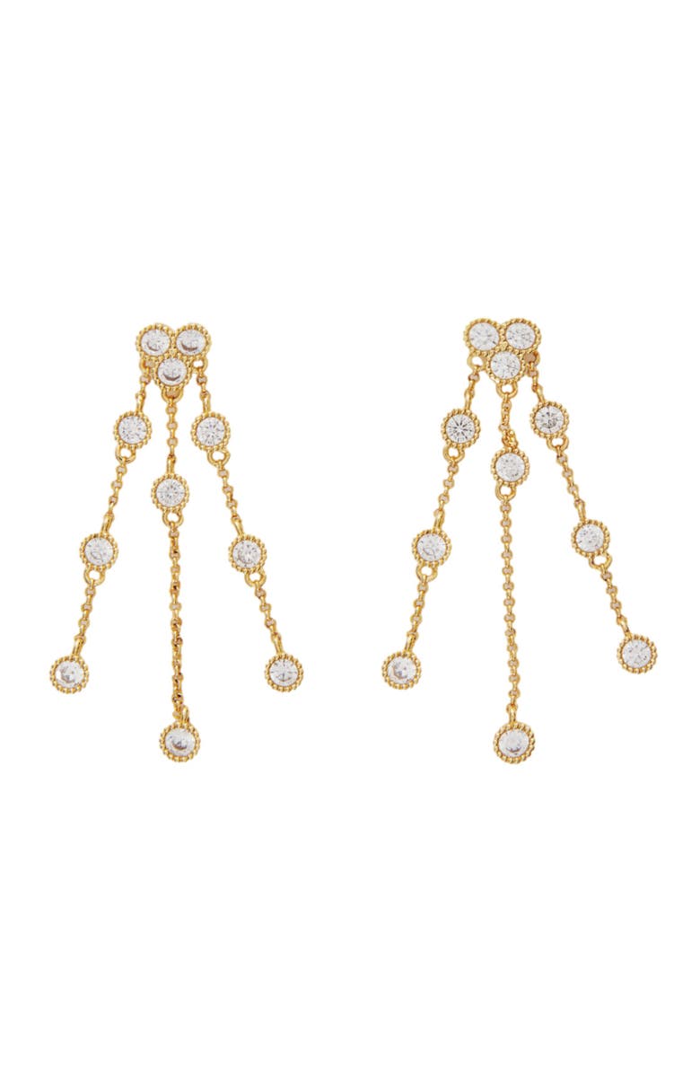 maje Gold-plated recycled brass earrings, Main, color, 