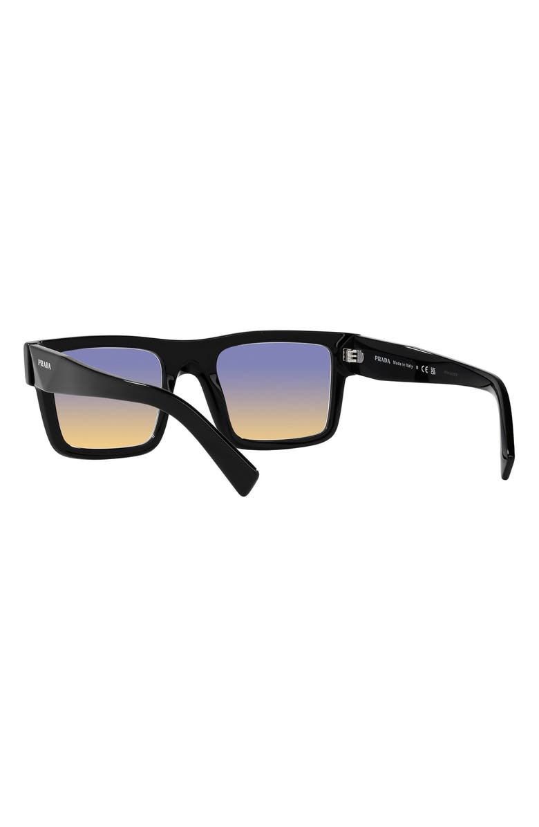 Prada 52mm Rectangular Sunglasses, Alternate, color, Black Yellow