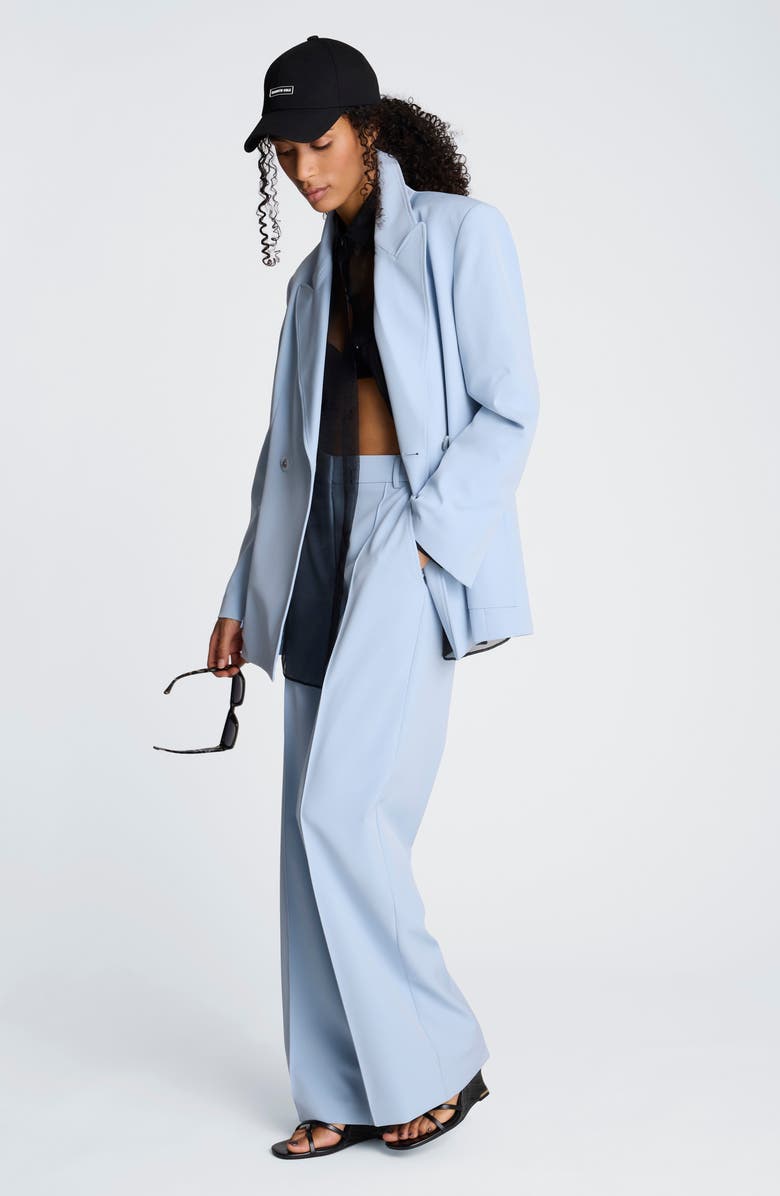 Kenneth Cole High Waist Pintuck Wide Leg Pants, Alternate, color, Blue Dawn