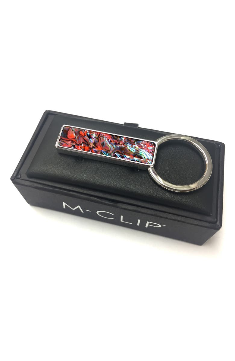 M-Clip<sup>®</sup> Orange Abalone Key Chain, Alternate, color, Silver / Brown