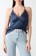 Marciano Atena Lace Trim Satin Top