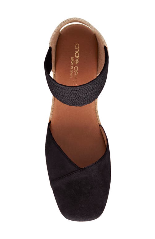 Andre Assous Women's Pedra Ankle Strap Espadrille Platform Wedge Pumps In Black
