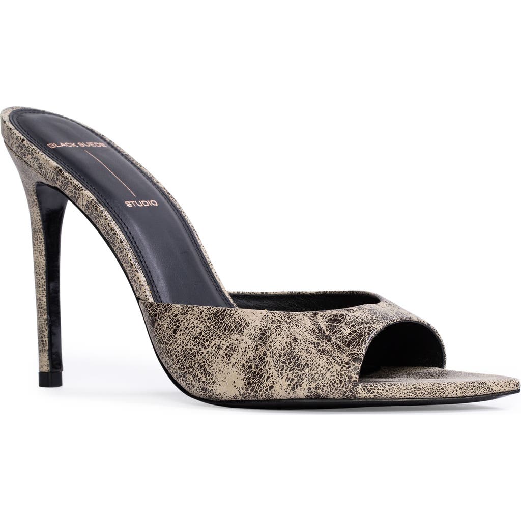 Black Suede Studio Brea Pointed Toe Sandal In Ash Distressed