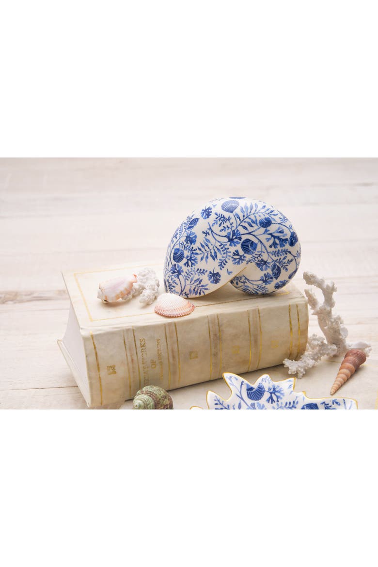 Chinoiserie Nautilus Shell Decorative Figurine 7.16", Alternate, color, Blue