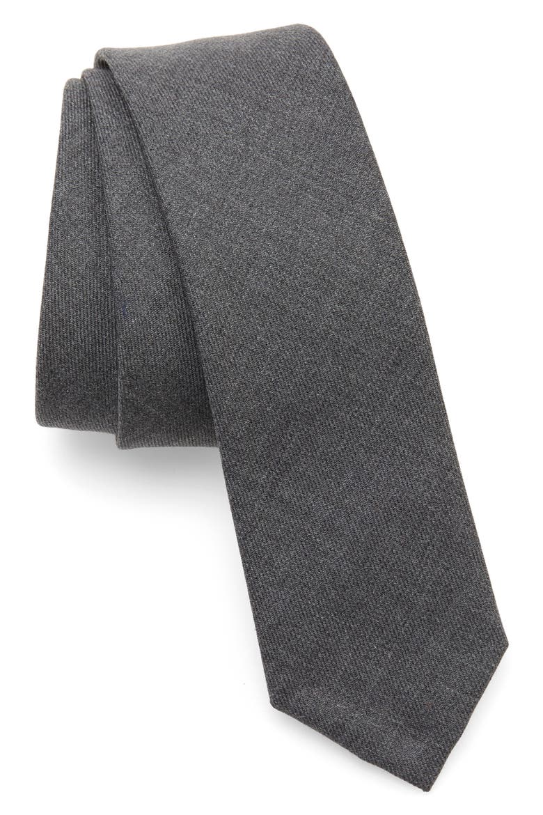 Wool Tie, Main, color, MEDIUM GREY