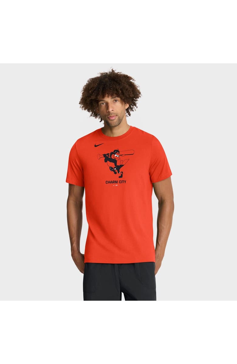 Nike Men's Nike Orange Baltimore Orioles Tri-Blend Logo T-Shirt, Main, color, Orange