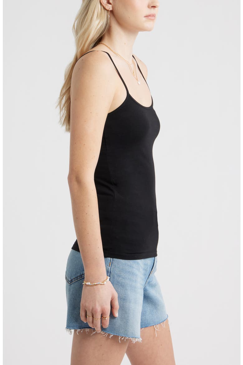 Core Stretch Cotton Camisole, Alternate, color, BLACK