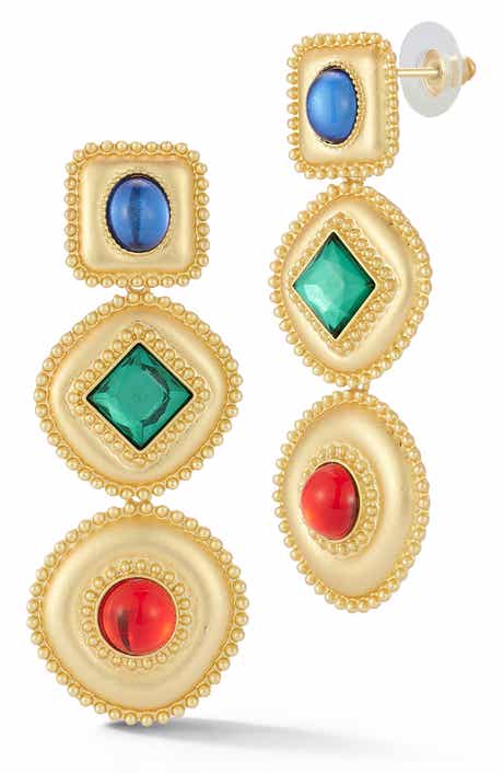 SPHERA MILANO Mixed Stone Drop Earrings
