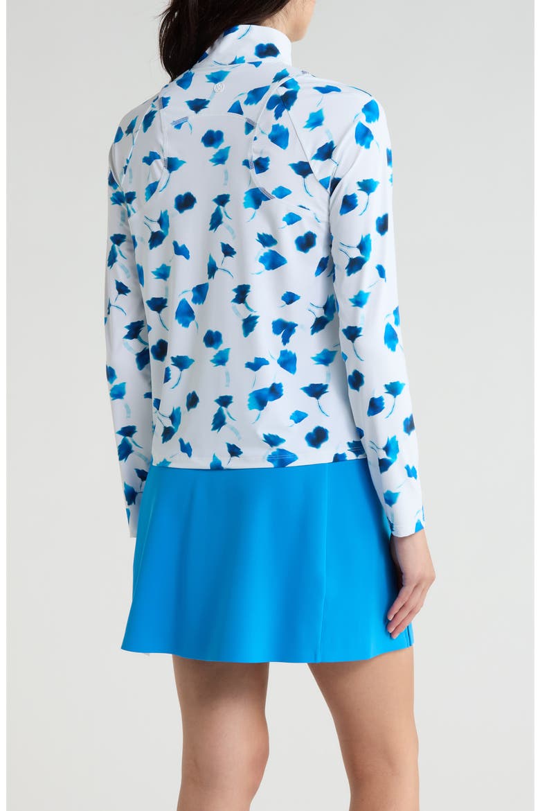 Floral Silky Tech Quarter Zip Pullover, Alternate, color, SNOW
