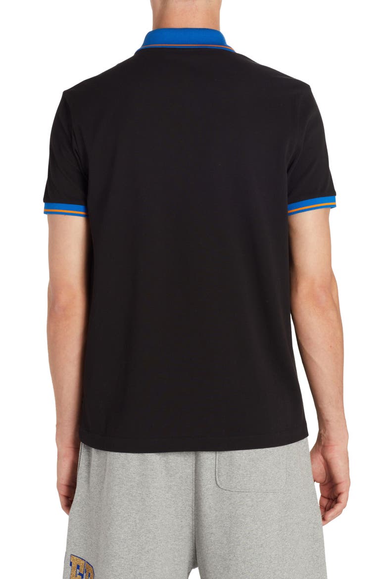 Contrast Trim Cotton Piqué Polo, Alternate, color, BLACK