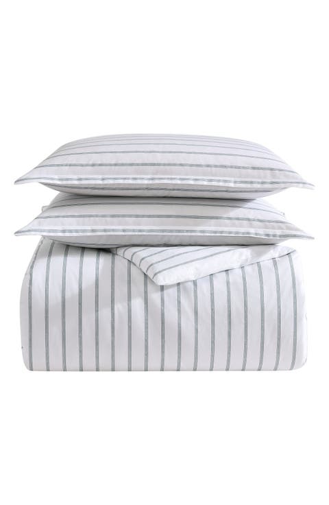 Trenton Stripe 200-Thread Count Cotton Percale Sheet Set