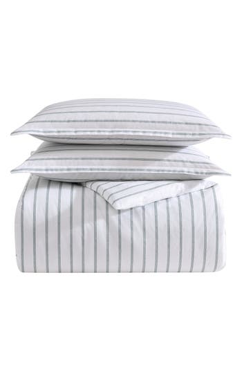 Stone Cottage Trenton Stripe 200-thread Count Cotton Percale Sheet Set In White