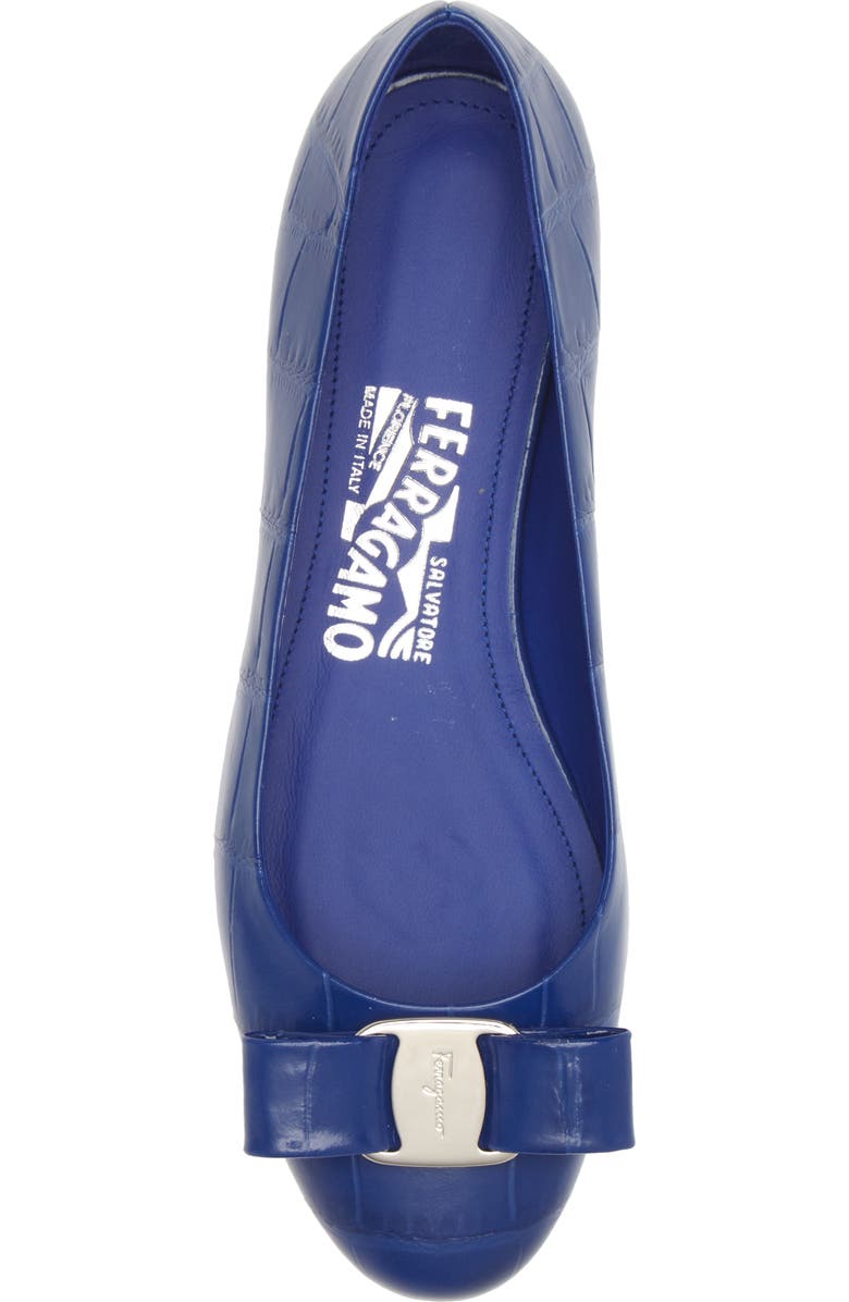 FERRAGAMO Varina Croc Embossed Flat, Alternate, color,