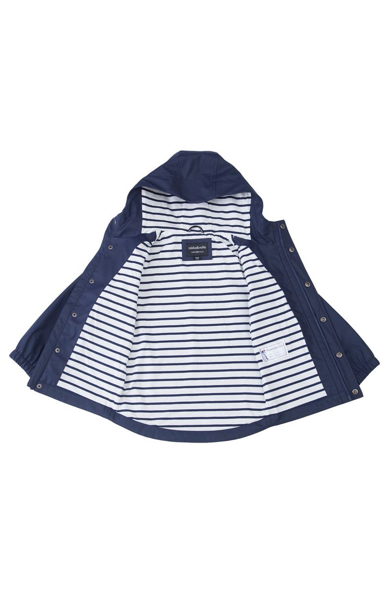 Rokka&Rolla Kids' Waterproof Rain Coat Rubberized Jacket, Alternate, color, Peacoat Navy