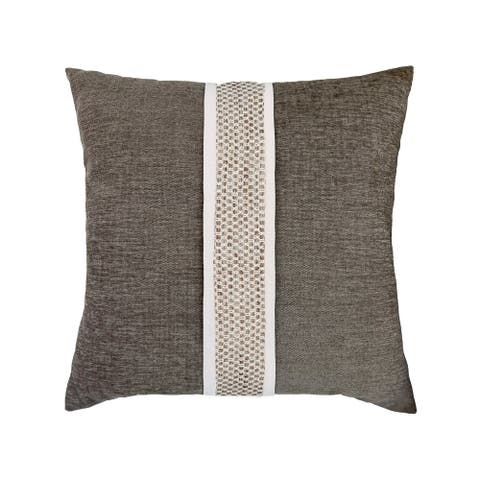 Inlay Hand-crafted Paneled Indoor & Outdoor Woven Accent Pillow & Insert