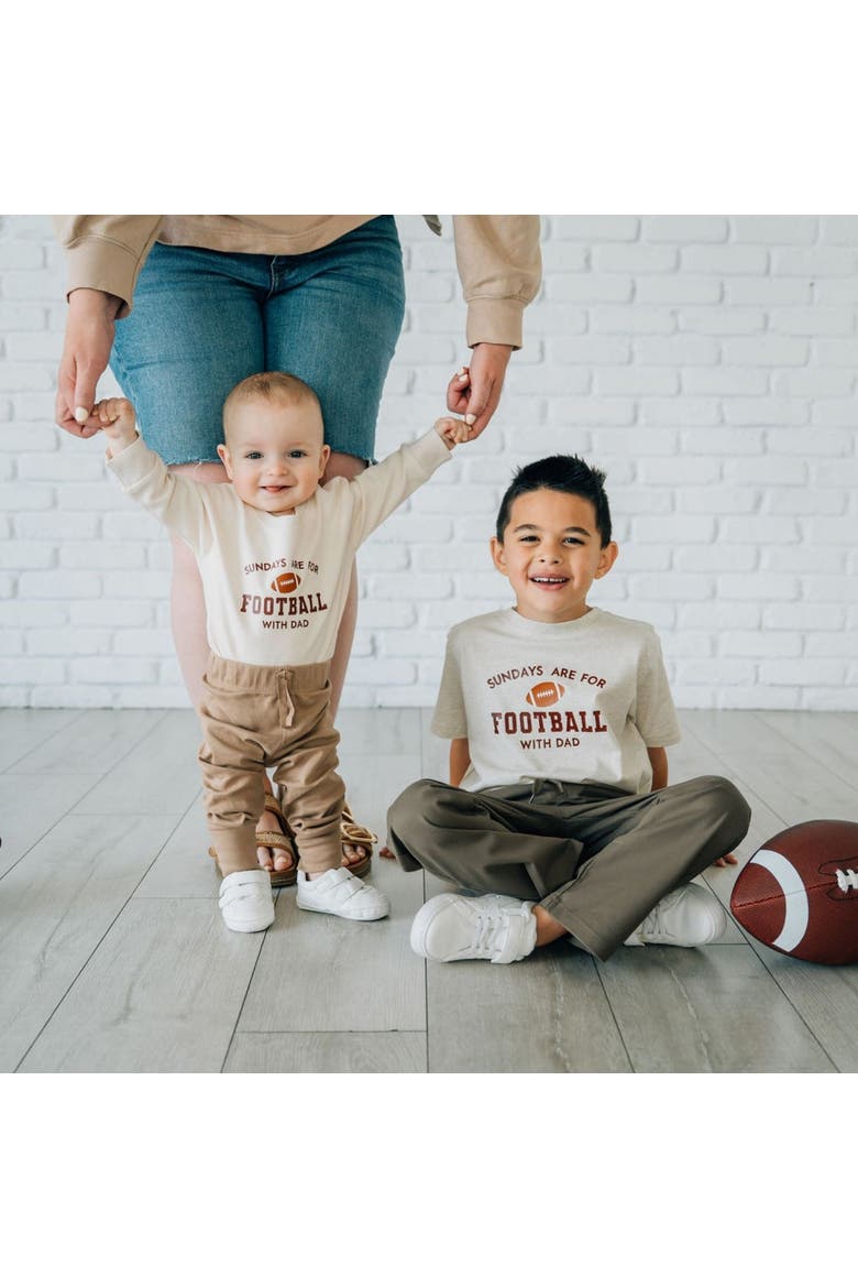 Sundays Are For Football With Dad Long Sleeve Romper, Alternate, color, Natural Heather