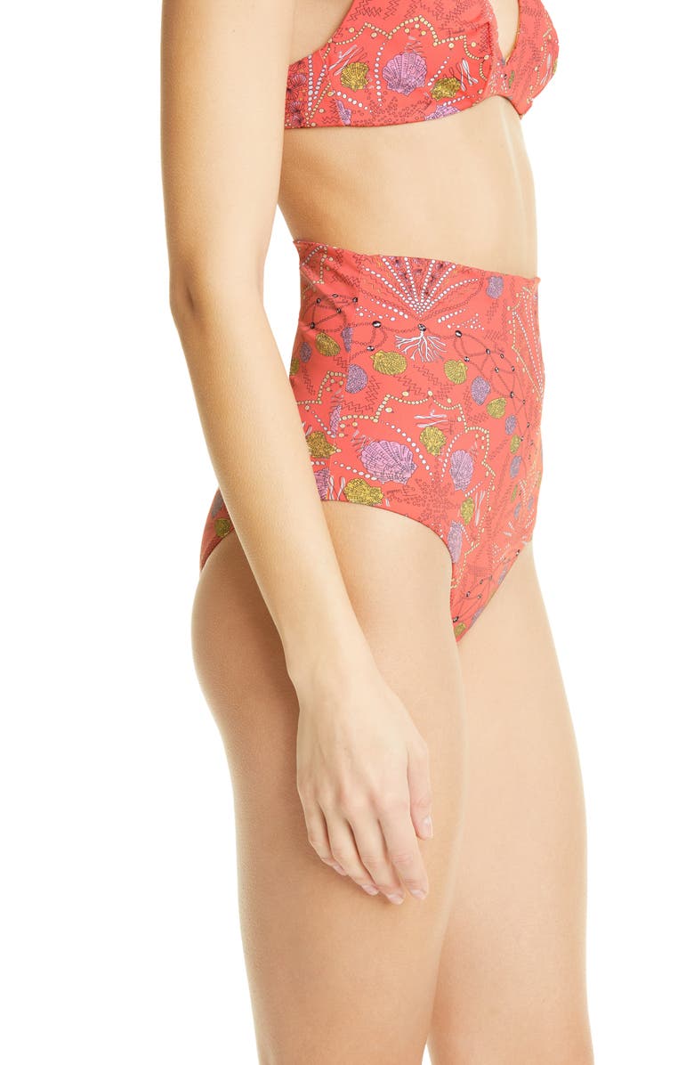 Emilio Pucci Conch Print High Waist Bikini Bottoms, Alternate, color, 