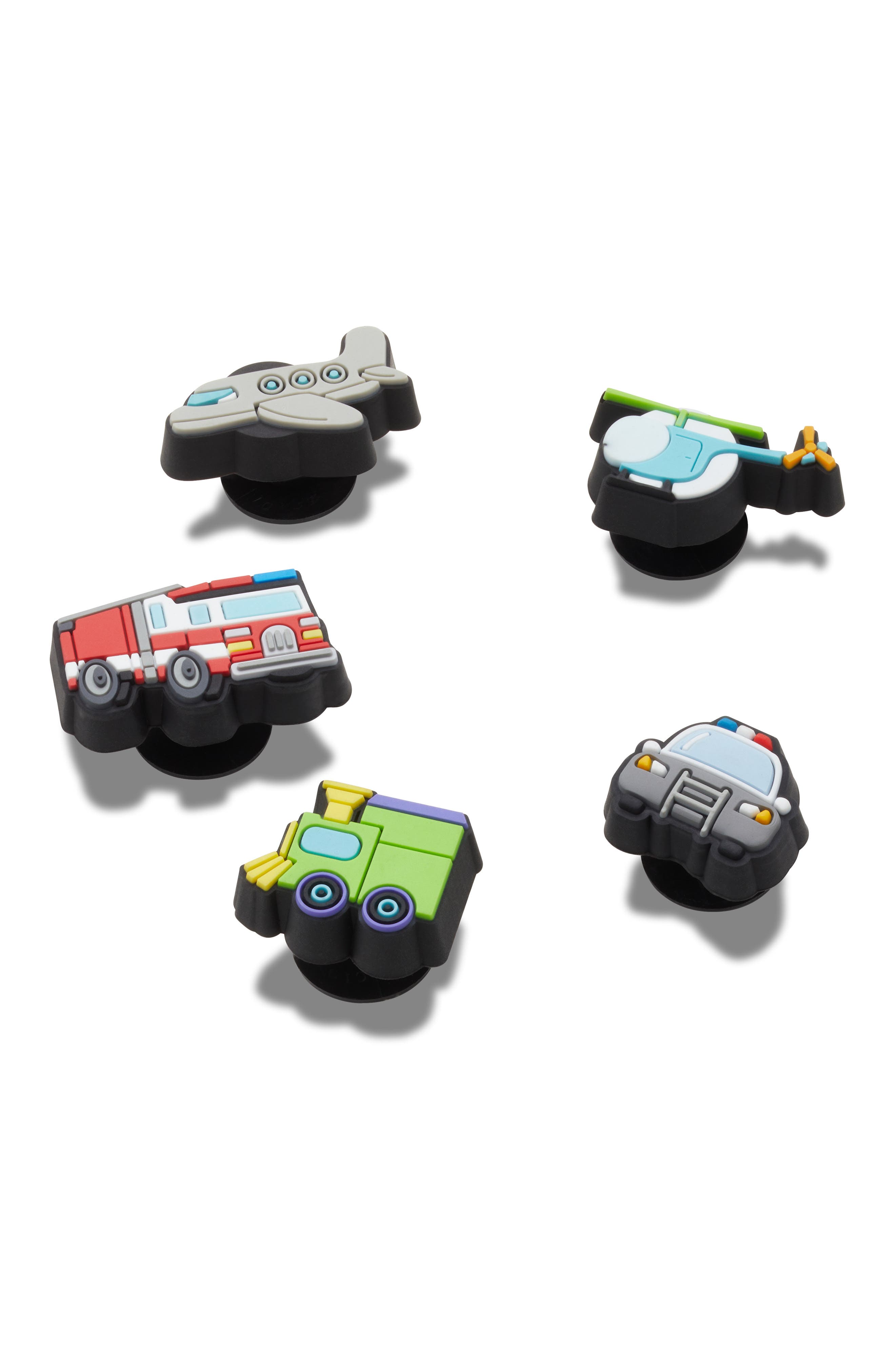 Kids' Assorted 5-Pack Tiny Beep Beep CROCS Shoe Charms, Alternate, color, RED/ GREY/ GREEN/ WHITE MULTI