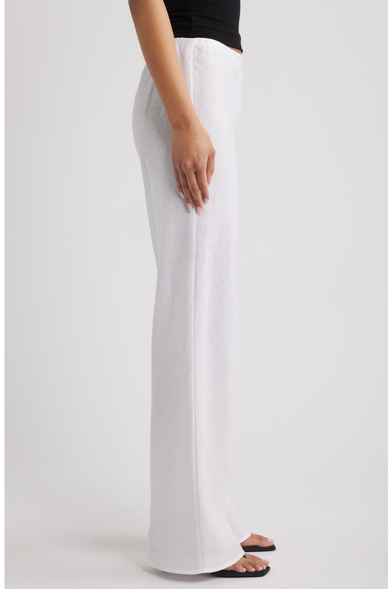 Gale High Waist Linen Pants, Alternate, color, WHITE