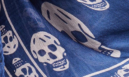 Alexander Mcqueen Skull Foulard Silk Scarf In Multi
