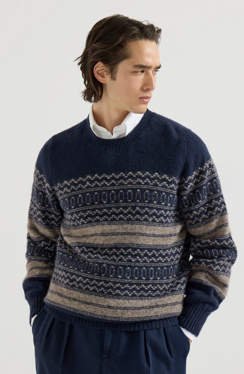 Alpaca, cashmere and wool nordic jacquard sweater