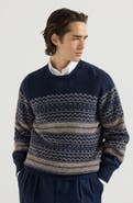 Brunello Cucinelli Alpaca, cashmere and wool nordic jacquard sweater