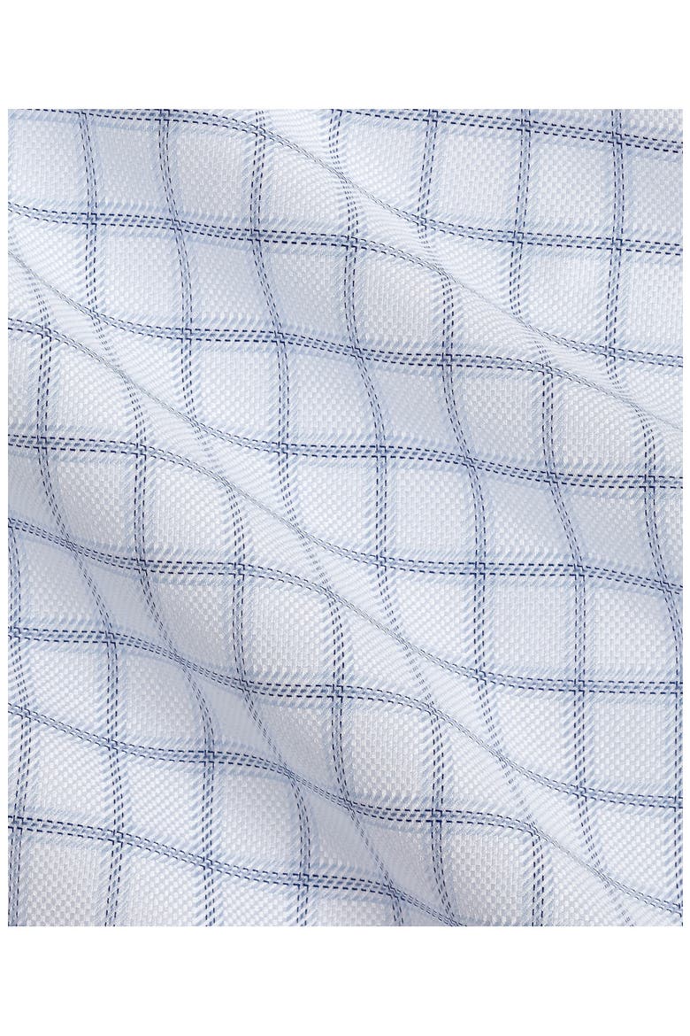 Trim Fit Windowpane Check Dress Shirt, Alternate, color, WHITE/ NAVY
