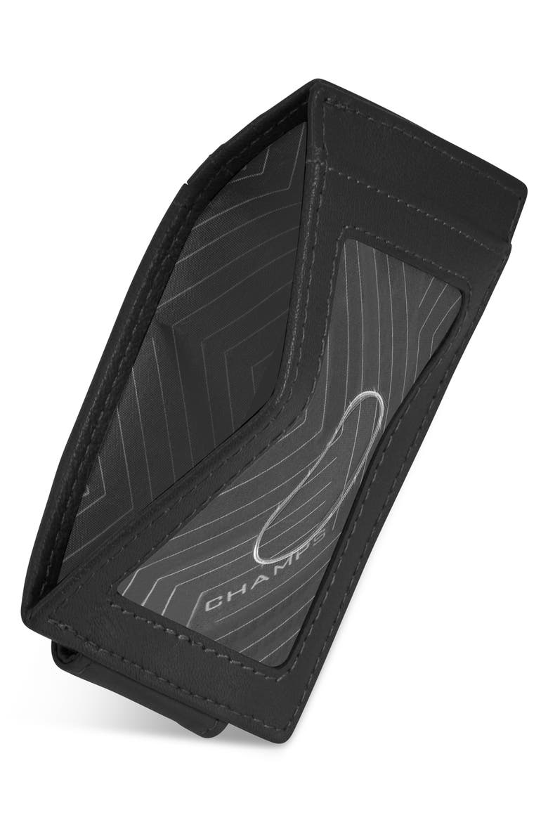 Leather Magnetic RFID Card Case, Alternate, color, BLACK