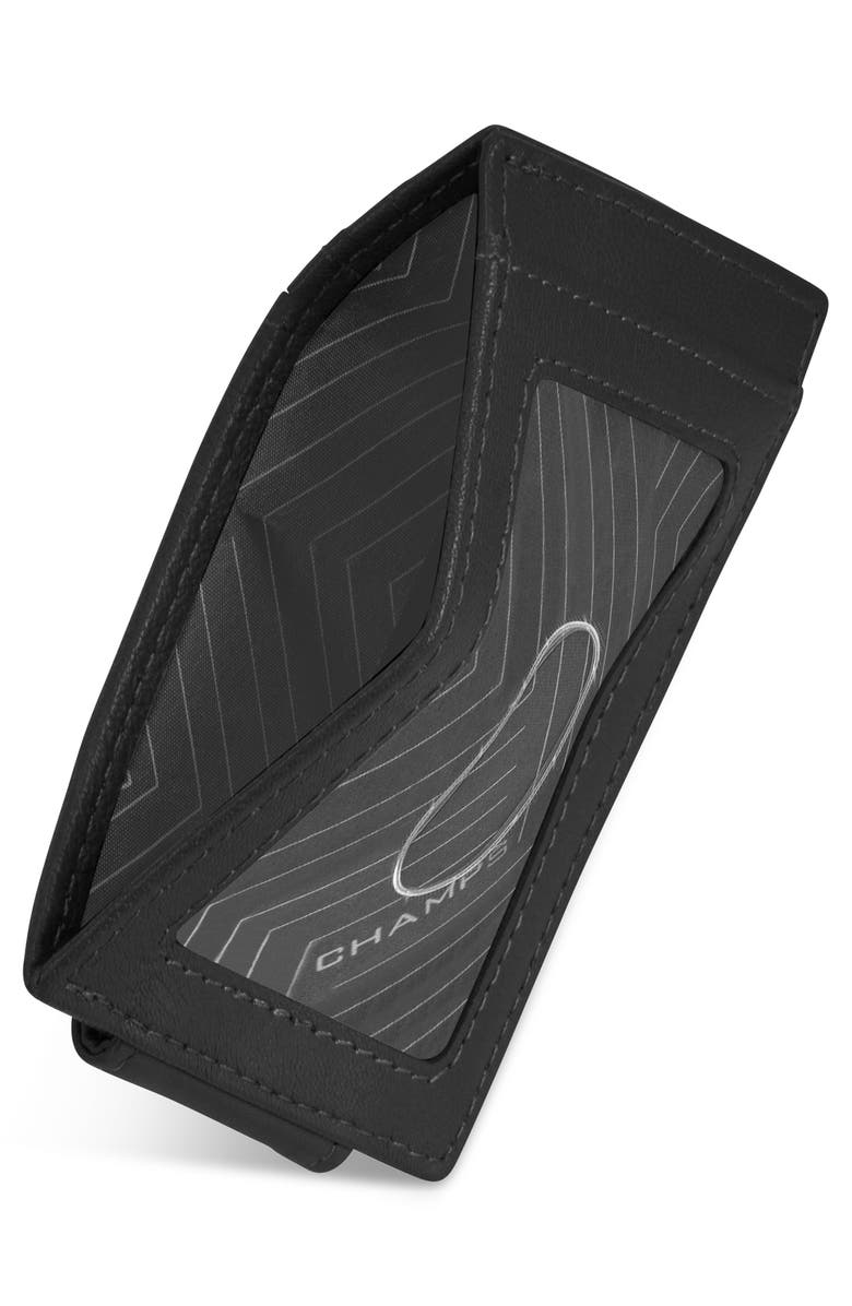 CHAMPS Leather Magnetic RFID Card Case, Alternate, color, Black