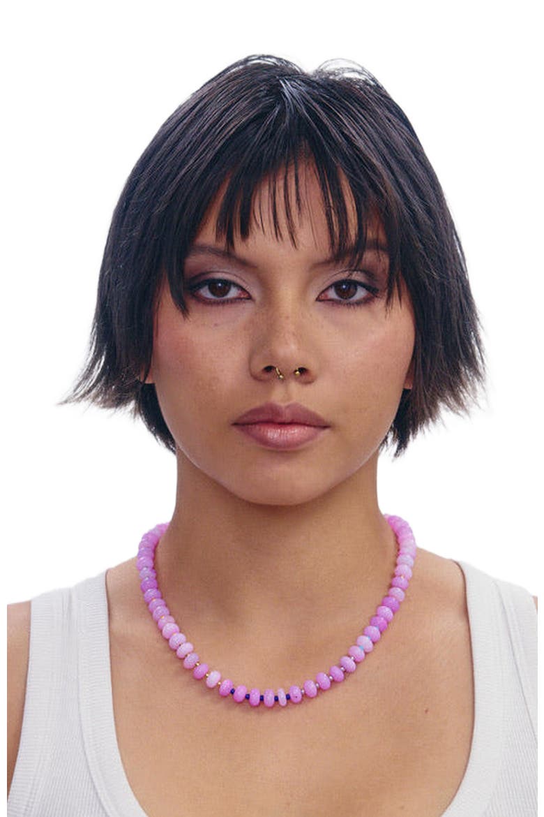 Louie Pink Opal Gold Plated Necklace, Alternate, color, Pink