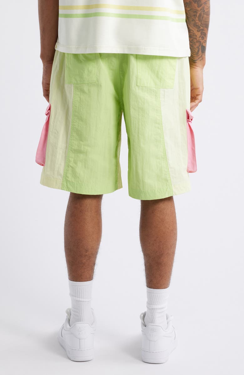 DIET STARTS MONDAY Nylon Colorblock Cargo Shorts, Alternate, color, 