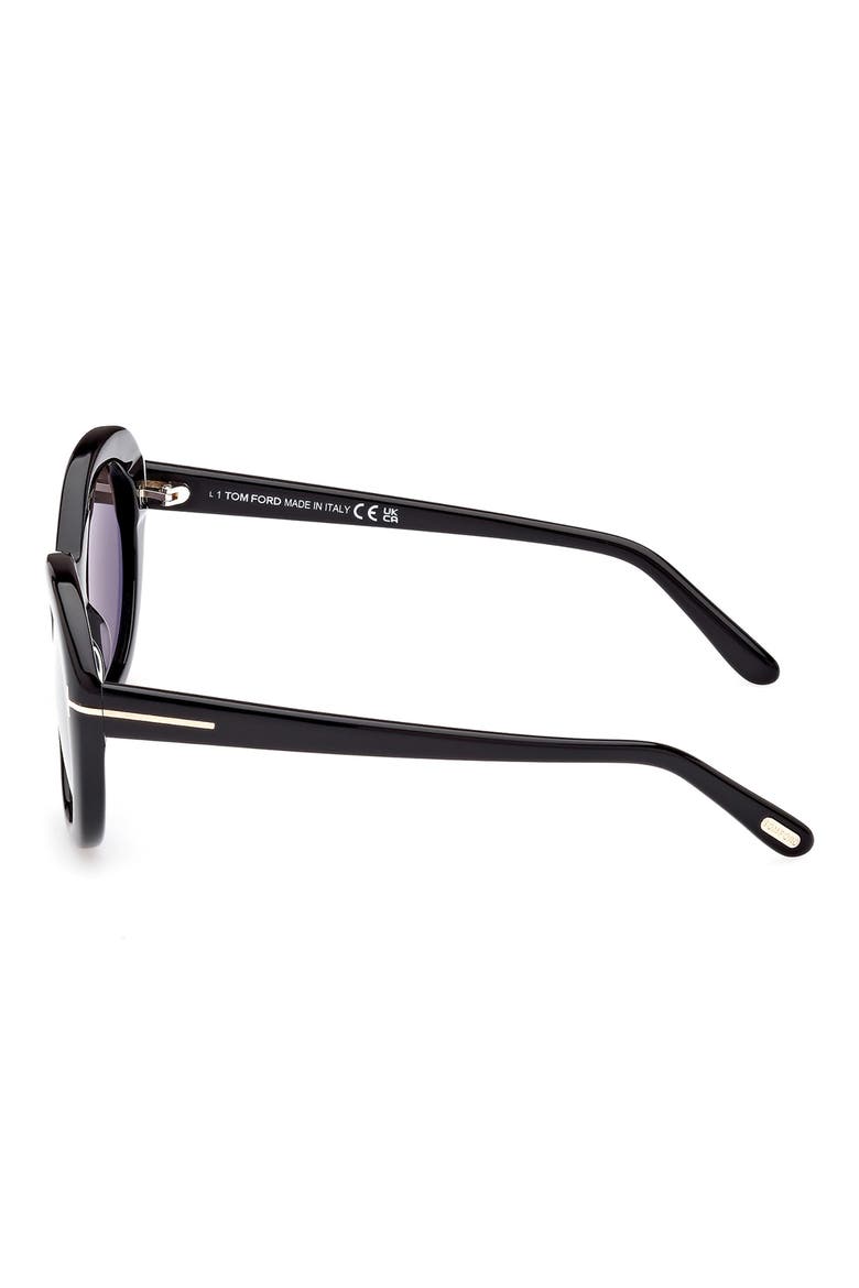 55mm Cat Eye Sunglasses, Alternate, color, SHINY BLACK / SMOKE