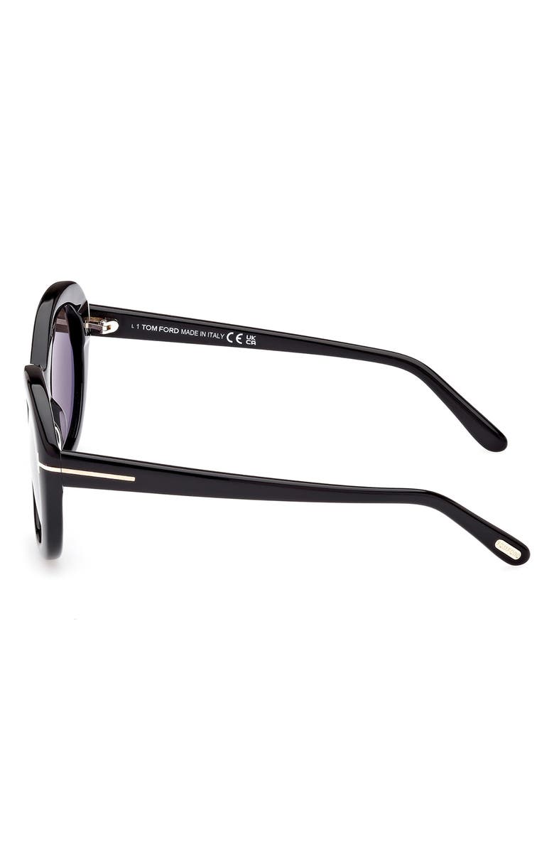 TOM FORD 55mm Cat Eye Sunglasses, Alternate, color, Shiny Black / Smoke