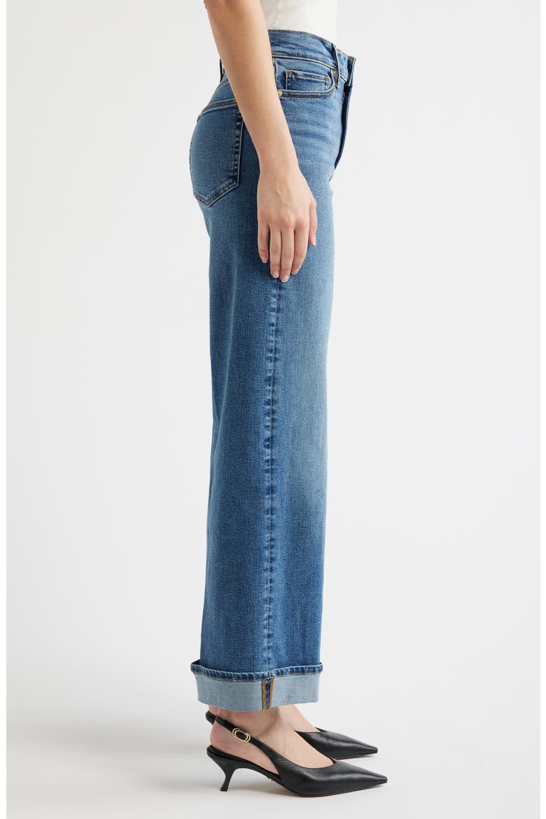 Le Slim Palazzo Cuffed High Waist Wide Leg Jeans, Alternate, color, CANALS