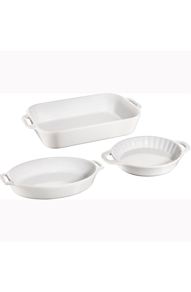 Staub 3-Piece Ceramic Mixed Baking Dishes, Main, color, 