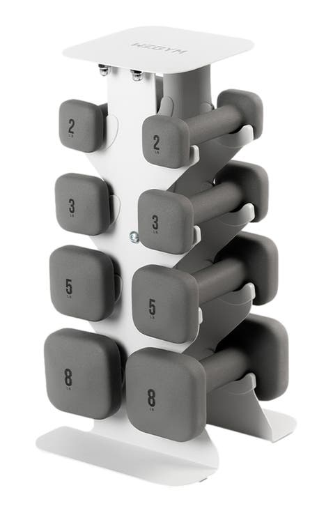 SafeGrip Dumbbells Lower Set with Light Rack - 2, 3, 5, 8lbs