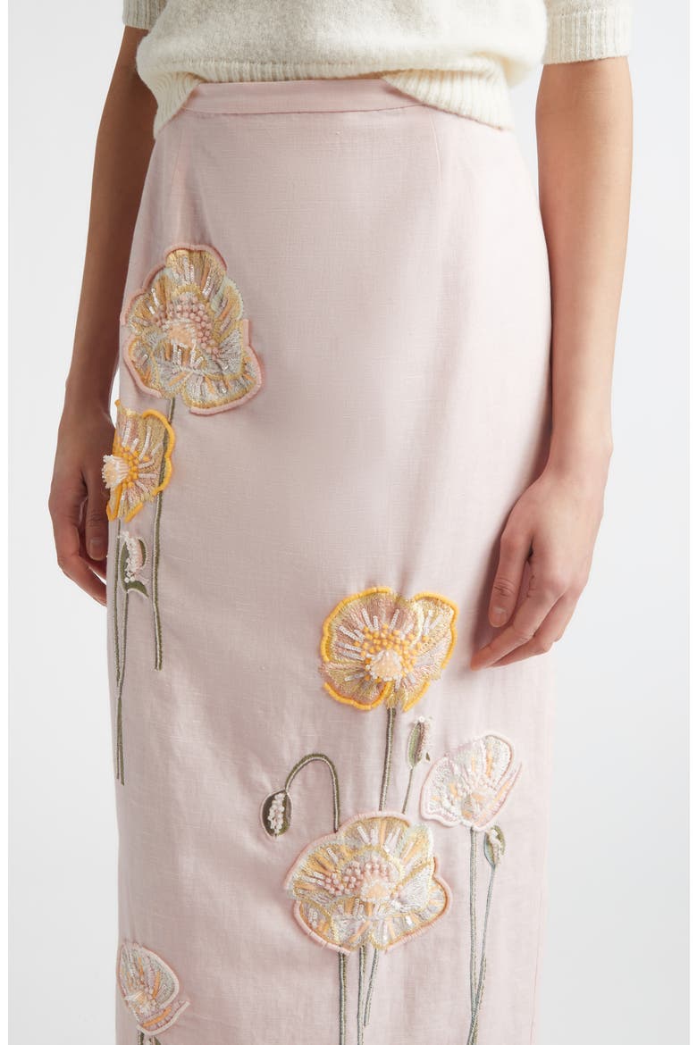 Norma Embroidered Cotton & Linen Maxi Skirt, Alternate, color, EMBROIDERED YELLOW WHITE