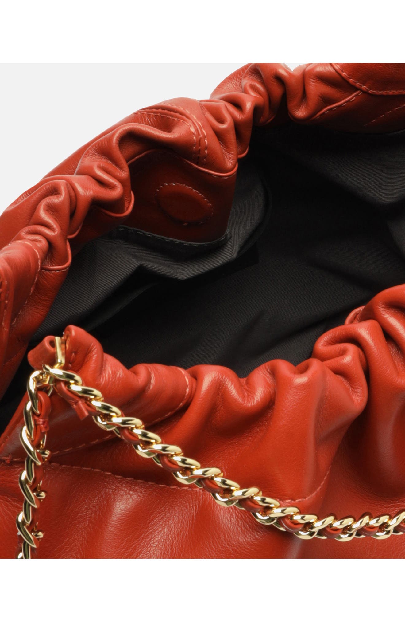Medium Elizabeth Leather Bucket Bag, Alternate, color, ORANGE RED
