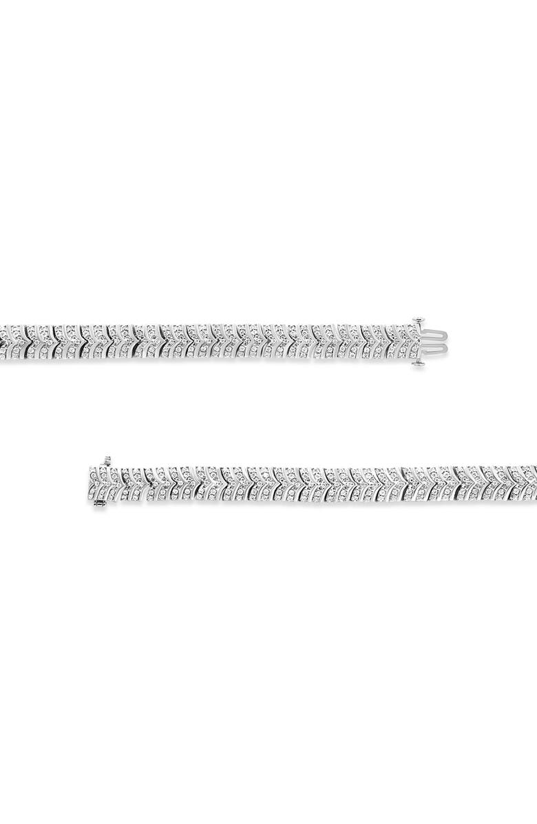 Haus of Brilliance Silver 3.00 Cttw Diamond Chevron Link Bracelet, Alternate, color, White