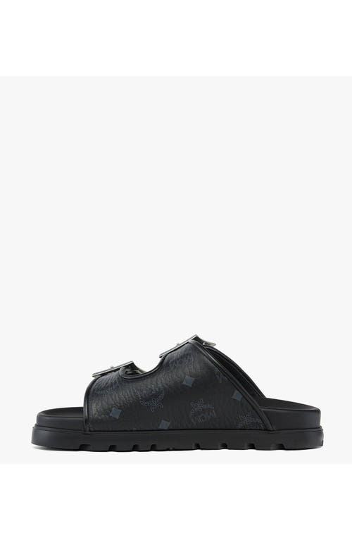 Mcm Sandals In Visetos In Black