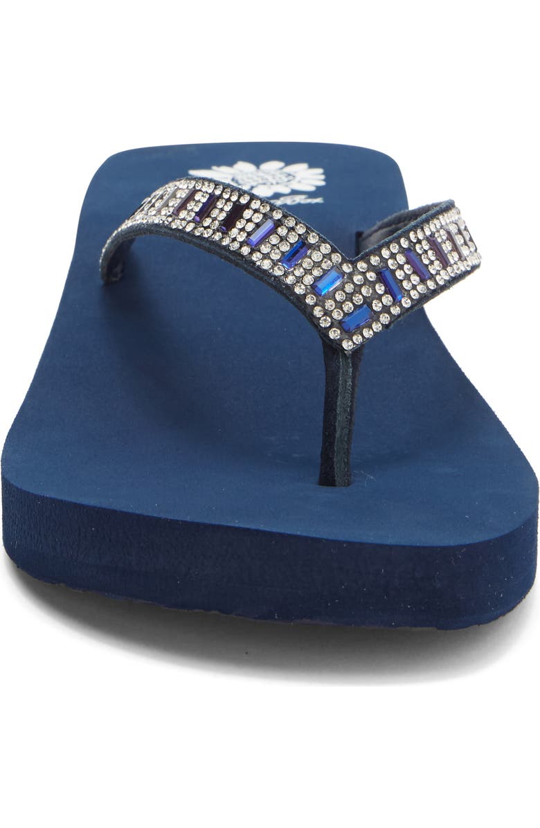 Yellow Box Premium Zemily Embellished Flip Flop, Alternate, color, Navy