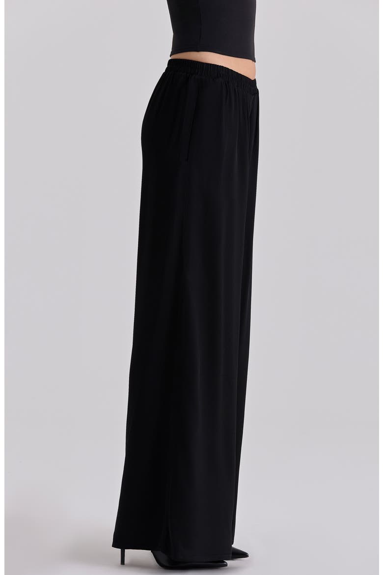 Alexa Wide Leg Pull-On Pants, Alternate, color, BLACK