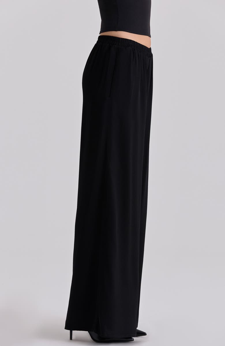 HOUSE OF CB Alexa Wide Leg Pull-On Pants, Alternate, color, Black