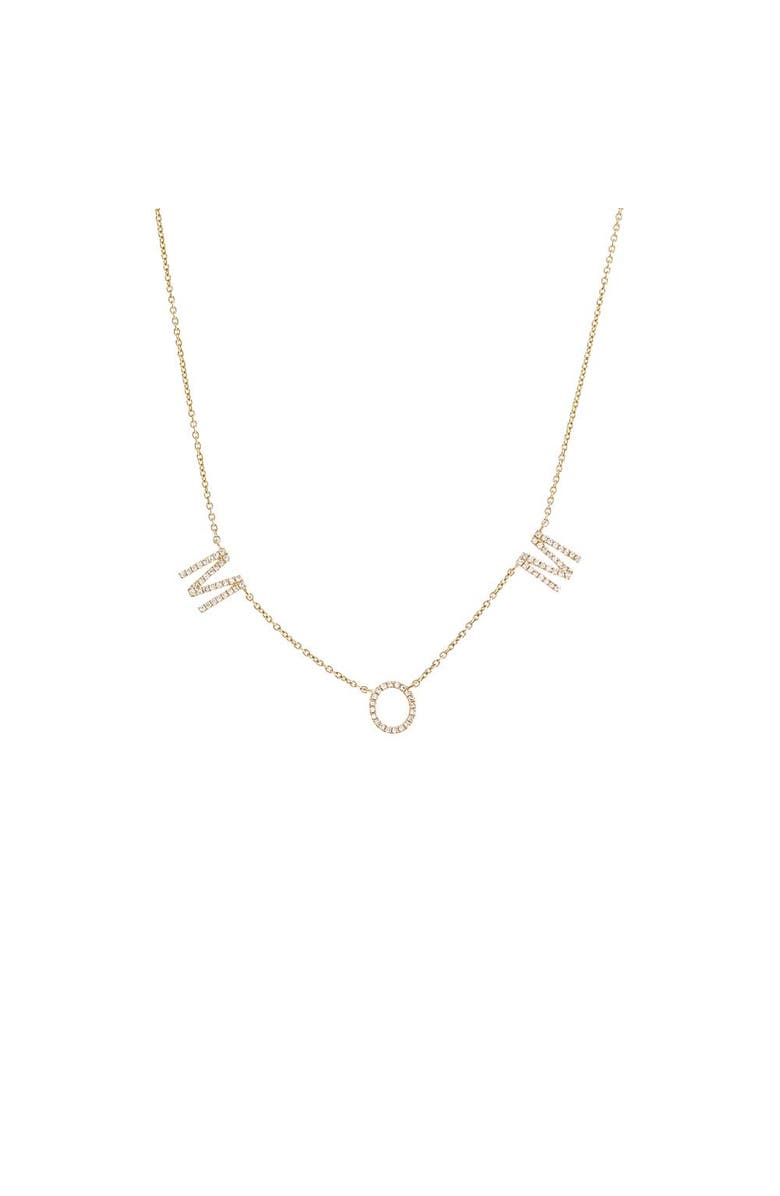 BY ADINA EDEN Diamond Pave Mom Necklace 14K, Main, color, 14K Gold