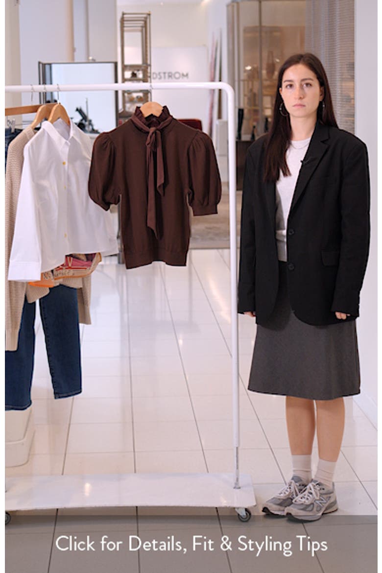 Chase Ruffle Tie Neck Stretch Wool Sweater video