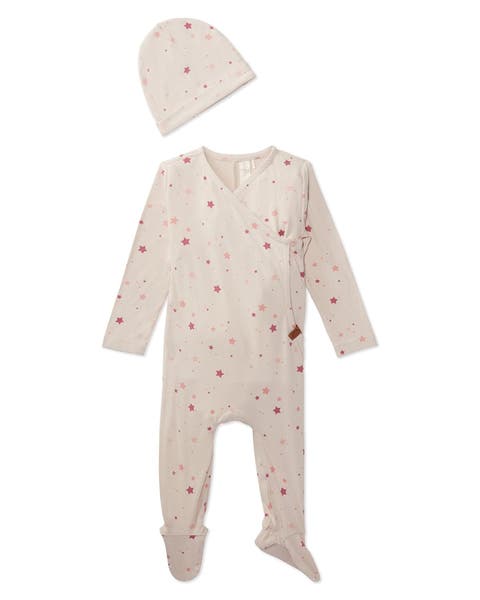 2 Piece Set Star-Pattern Footie and Beanie